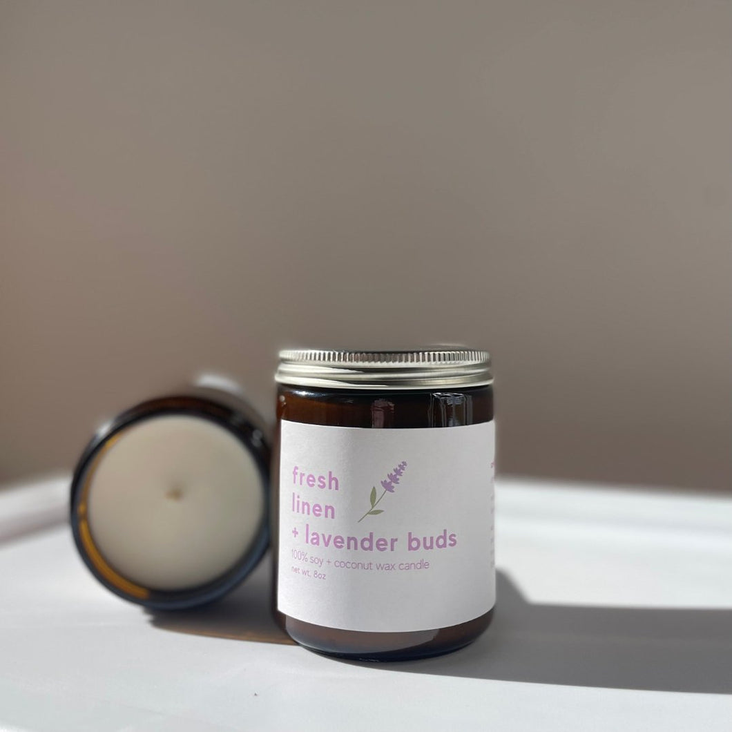 Fresh Linen + Lavender Buds Candle - FD Market | Refill + Sustainable Lifestyle Shop